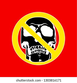 Vector skull danger sign