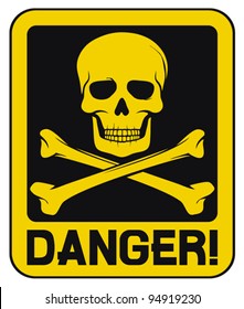 Vector skull danger sign
