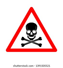 Vector skull danger sign banner illustration