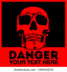 Vector skull danger sign banner