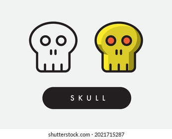 Vector skull death skeleton icon illustration