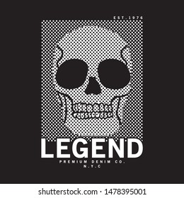 vector skull design for tee print