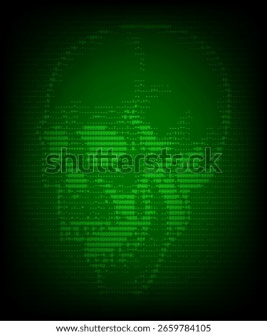 Vector skull design with vertical lines. Modern grunge woodcut style illustration. Frontal view with white vertical lines on a black background.
