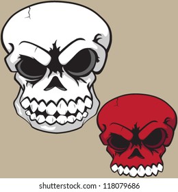 Vector Skull Designs (Both versions work well as Decals and T-Shirt designs.  The file itself is very organized, and can easily be edited to fit various projects.)
