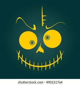 Vector Skull with Evil Laugh. Simple silhouette