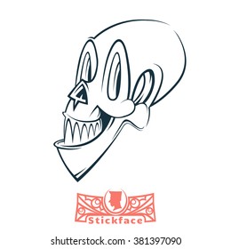 vector skull face image logo or sign silhouette symbol