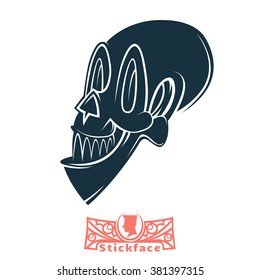 vector skull face image logo or sign silhouette symbol