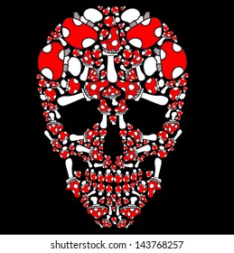 vector skull of fly agaric