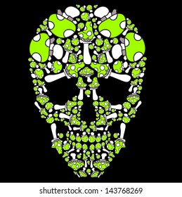 vector skull of fly agaric