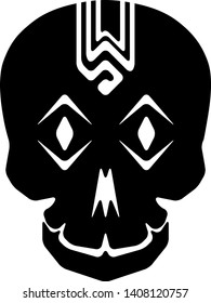 Vector of a skull with a full balck smooth style