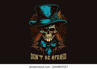 Vector skull gentleman art for t-shirt and other