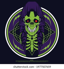 vector skull with geometric layout
