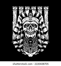 vector of skull god of egypt illustration