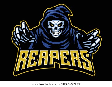 vector of skull grim reaper mascot