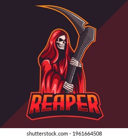 vector of skull grim reaper mascot