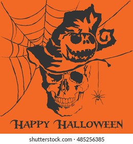 Vector skull. Happy Halloween.