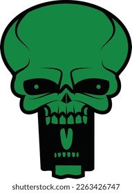 vector skull head aliends illustration