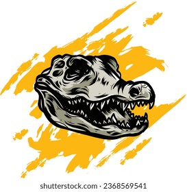 vector skull head Crocodile with detailed color you can use this for your brand or decoration