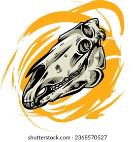 vector skull head horse with detailed color you can use this for your brand or decoration