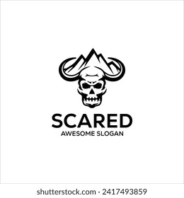 Vector skull head mascot logo design