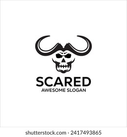 Vector skull head mascot logo design