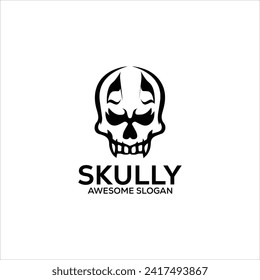 Vector skull head mascot logo design