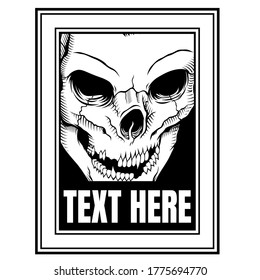 vector skull head smirking cynically