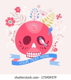 Vector skull heads with ornaments