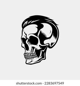 Vector skull of hipster. Abstract silhouette of a human skull