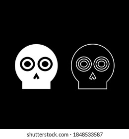Vector skull icon, color white