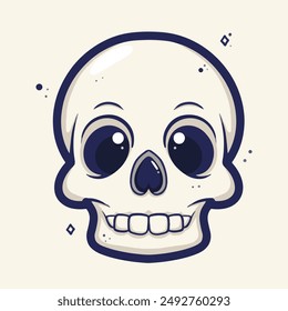 Vector skull icon. Halloween skull in a flat vector style for party decor, banner, prints