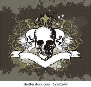 Vector Skull Illustration Banner Stock Vector (Royalty Free) 62361649 ...
