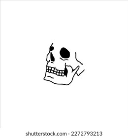 vector skull illustration line concept