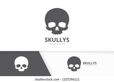 Vector skull logo combination. Dead symbol or icon. Unique head logotype design template.