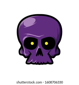 VECTOR OF A SKULL LOGO WITH PURPLE COLOR