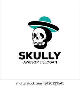 vector skull mascot illustration logo design template