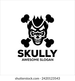 vector skull mascot illustration logo design template