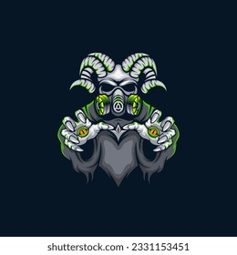 Vector Skull Mask Illustration Template