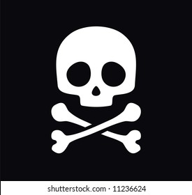 Vector skull on black background