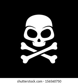 Vector skull on black background