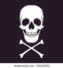 Vector skull on black background
