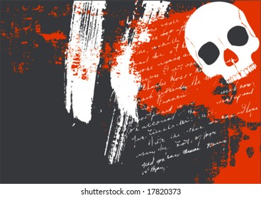 vector skull on a grunge background
