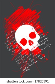 vector skull on a grunge background