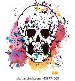 Vector skull on a grunge background