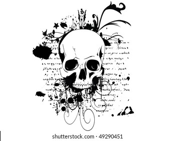   vector skull on a grunge background