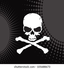 vector skull, skull on a modern background,