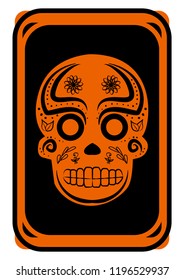 vector skull with ornaments  illustration