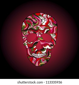 Vector Skull Ornate. Halloween. Day of the Dead.  DÃ?Â­a de los Muertos