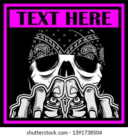Vector skull painting graffiti .vector illustration.