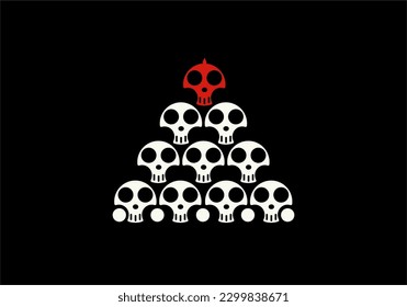 vector skull pattern on black background. can be used for wallpapers, stickers, emblems, t-shirts, tattoos, and other digital media.